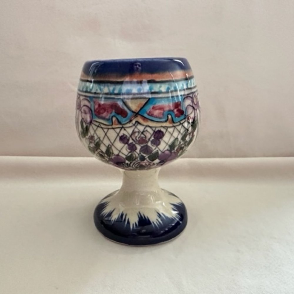 Hand Painted Pottery Goblet